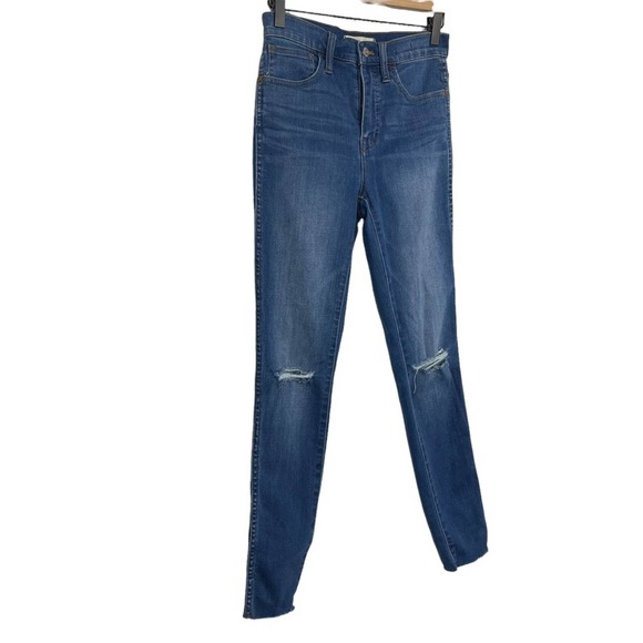 Madewell Roadtripper Jeans: Knee Rip Edition High Rise Distressed Size 25 - Picture 4 of 11